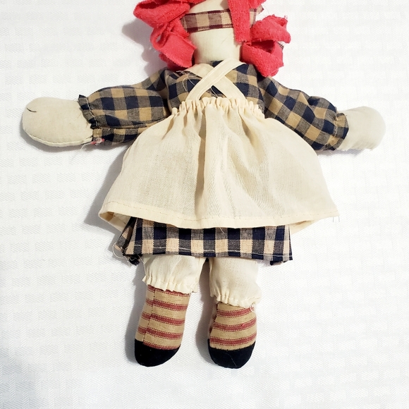 Raggedy Ann Cloth Doll With Rag Hair Handmade. - Picture 6 of 8